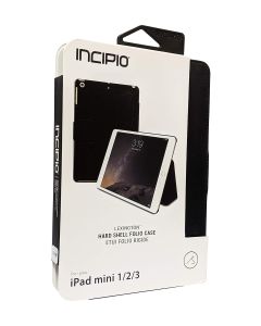 Incipio Lexington Folio Hard Shell Leather Case for iPad Mini 1st/2nd/3rd Generation - Retail Packaging - Black
